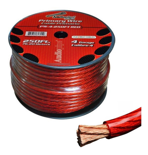 Imagen 1 de 7 de Cable P/ Potencia 4 Gauge X Metro Audiopipe Libre Oxigeno