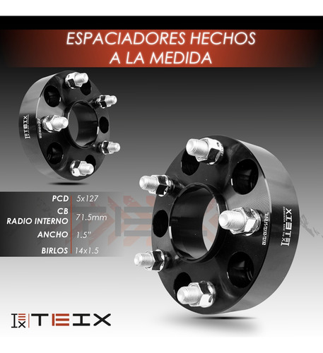 Kit Espaciadores Jeep Wrangler Jl 1.5 PuLG 5/127 2022 4pzs