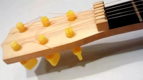 Imagen 3 de 9 de Guitarra Criolla De Madera Juguete Niños 50cm 6 Cuerdas