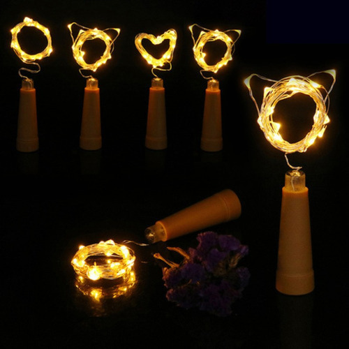 Guirnalda De Luces Led Con Forma De Botella De Corcho, 6 Uni