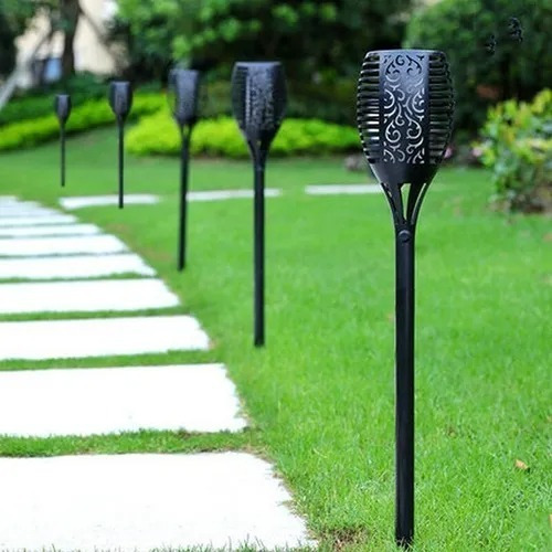 Antorcha Solar Con 96 Leds Efecto Fuego P/exterior-interior