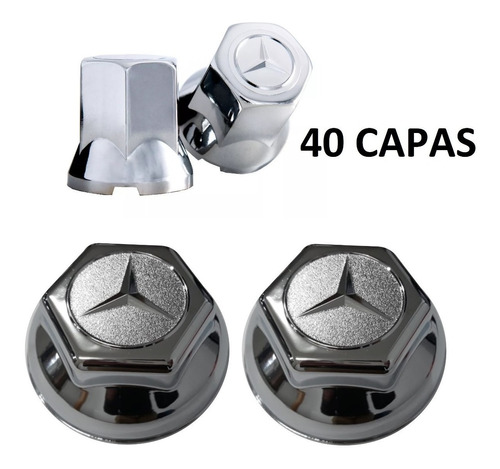 Kit Cubo Capa De Porca Caminhão Mercedes 1113 A 1620 Cromada