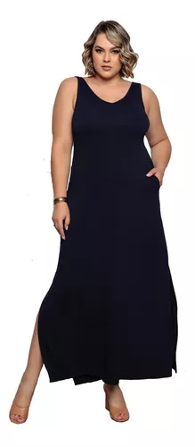 Vestido Malha Midi com Bolso