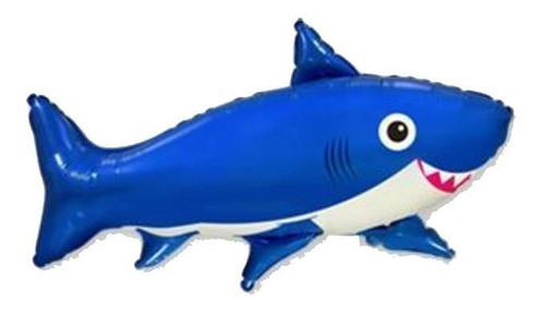 Balão Metalizado No Formato De Tubarão Shark 99cm