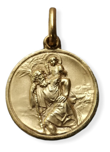 Medalla Oro 18k San Cristóbal De Lici #331 Bautizo Comunión 