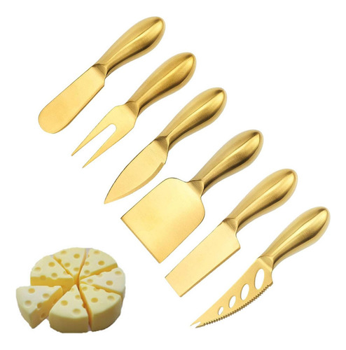 Juego De 4 Cuchillos Para Queso Mini Cuchillo 6 Uds Dorado