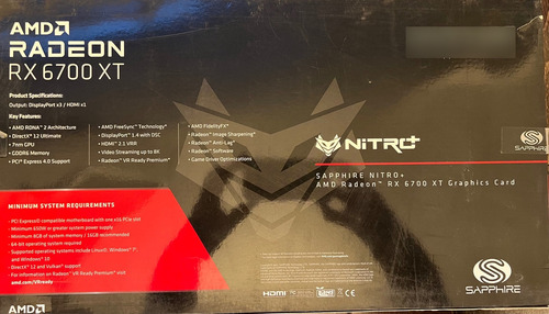 Sapphire Nitro Amd Radeon Rx 6700 Xt 12gb Oc (Usado)