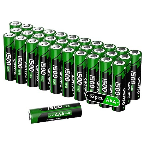 Pilas Aaa Recargables, 1500mah, Aaa De Alta Capacidad Y...