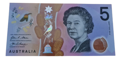 Billetes Mundiales : Australia 5 Dolares 2016 Polimero 