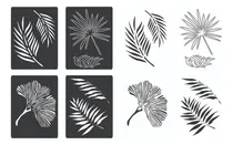 Comprar Stencil Hojas Tropicales Flores 21x29 Kit X 4 Noreste Ideas