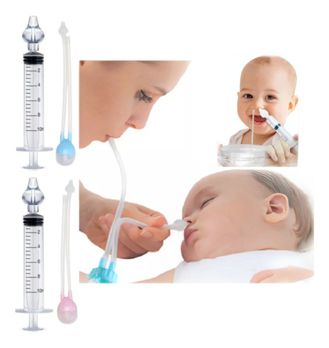 Aspirador Nasal E Seringa  Limpeza Lavagem Bebê Infantil