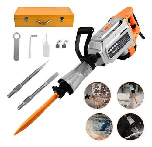 3800 W Demoledor De Concreto Martillo 2 Brocas+gafas