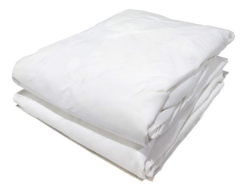 Pack De 10 Sabanas Ajustables 1 1/2 Plaza Percal 180 Hilos Diseño De La Tela Blanco