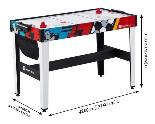 Imagen 8 de 9 de Mesa Multijuegos 4 En 1 Basketball Hockey Dardos Tiro