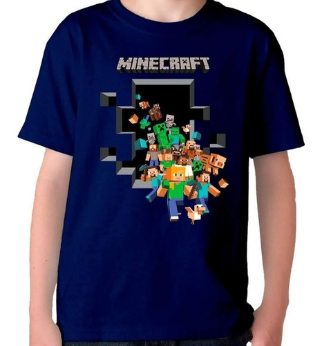 Camiseta Remera Algodón Minecraft 