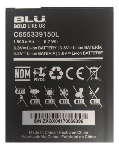 Bateria Pila Blu Vivo 5 Mini C655339150l