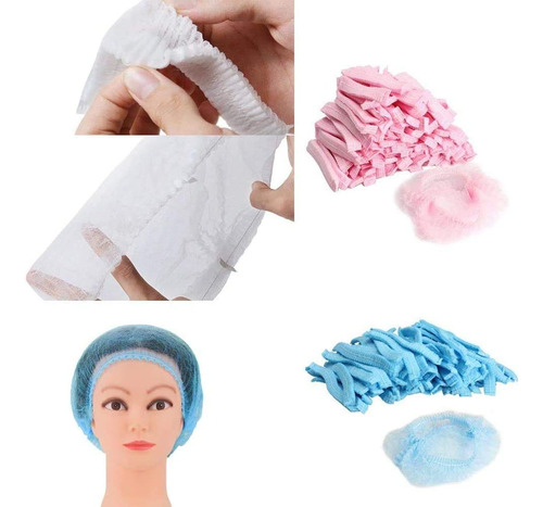 100 Gorros De Ducha Desechables No Tejidos, Elásticos,