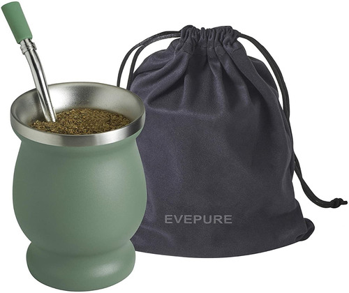 Set Bombilla Para Mate Nuevo Evepure Acero Inoxidable