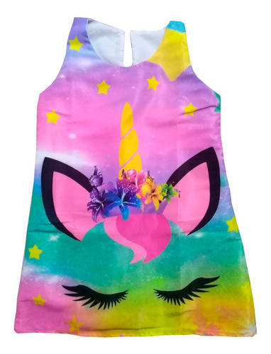 Vestido Para Niñas De Unicornio - Cs