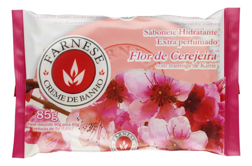 Sabão em barra Farnese Hidratante Flor de Cerejeira de 85 g