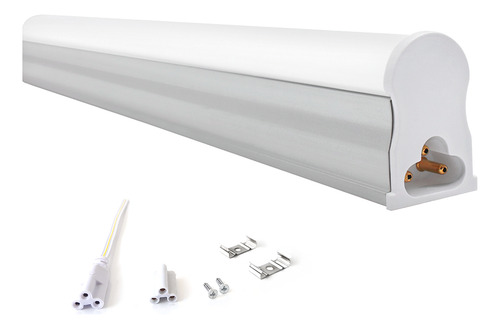 Kit 3 Tubular 6w C/ Calha Acoplada T5 30cm Completa Led Frio Luz Branco-frio 127/220v