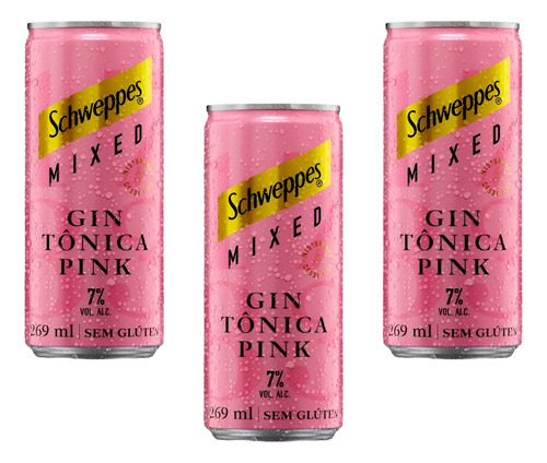 Drink Pronto Schweppes - Gin Tonica Pink - 6 Latas Com 269ml