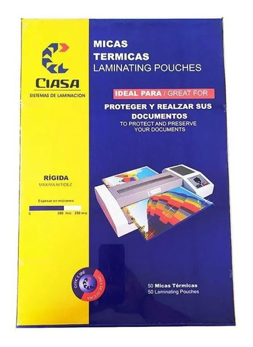 Mica Termica Ciasa Tamaño Doble Carta 8 Mm 50 Pzs