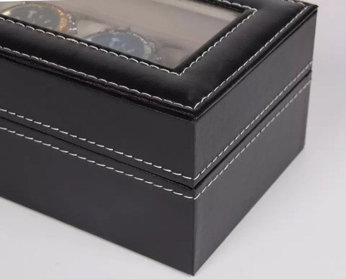 Imagen 3 de 4 de Caja Organizador Estuche Para 6 Relojes Exhibidor Ecocuero