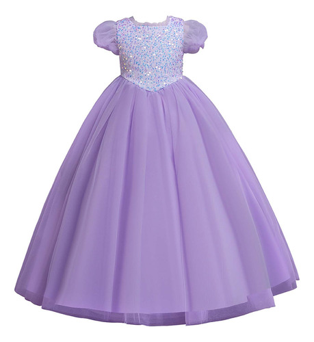 Vestido Para Niñas, Talla Xx279, Manga Abullonada, Princesa,