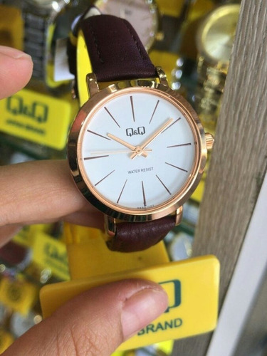 Reloj Q&q Para Dama Pulso En Cuero Totalmente Funcional