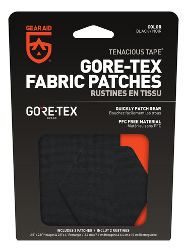 Parche De Tela Tenacious Tape Gore-tex Negro Hexagonal 6.4x7