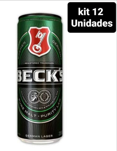 Kit Com 12 Unid Cerveja Becks Puro Malte 350ml Lata