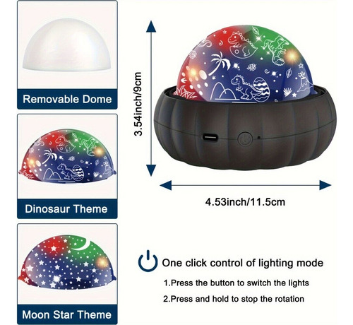 Luz Nocturna Led 3 En 1 Con Forma De Dinosaurio Y Unicornio