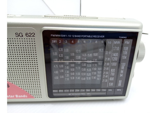 Imagem 4 de 8 de Rádio Receptor Portátil Sangean Sg-622 12 Bandas Analógico