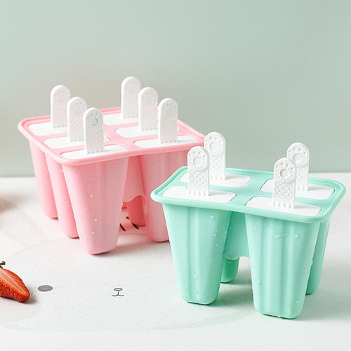 Moldes De Silicona Para Helado, Barra De Jugo, 4 Celdas Azul