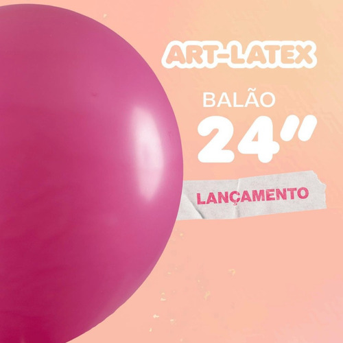 Balão Redondo 24 Diversas Cores 3 Unidades Art Latex Cor Rosa-claro