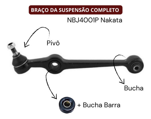 Par Braço Oscilante Uno Fiorino Com Buchas Nbj4001p