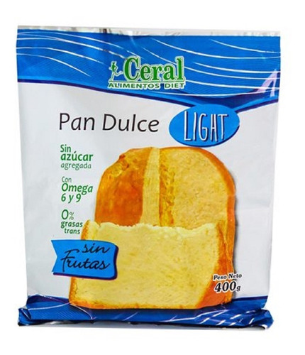 Pan Dulce Light Sin Frutas Ceral S/ Azucar 0% Grasa Trans Dw