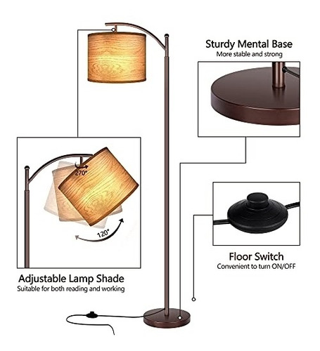 Lámpara De Pie Para Sala De Estar Led Con 2 Pantallas