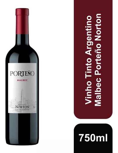 Vinho Tinto Argentino Malbec Porteño 750mL Norton