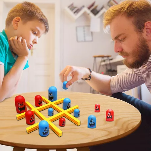 Jogo de Tabuleiro Tic TAC TAC Toe, Jogos Familiares Inteligentes, Jogo De  Mesa Engraçado, Pai-Filho