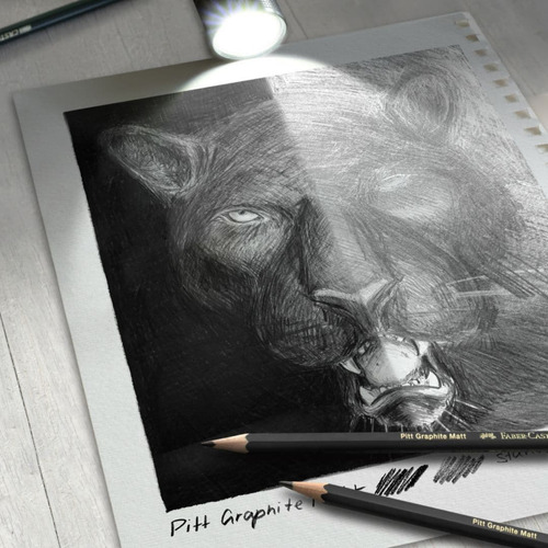 Lápices De Grafito Mate Faber Castell Pitt Estuche C/11 Pzas