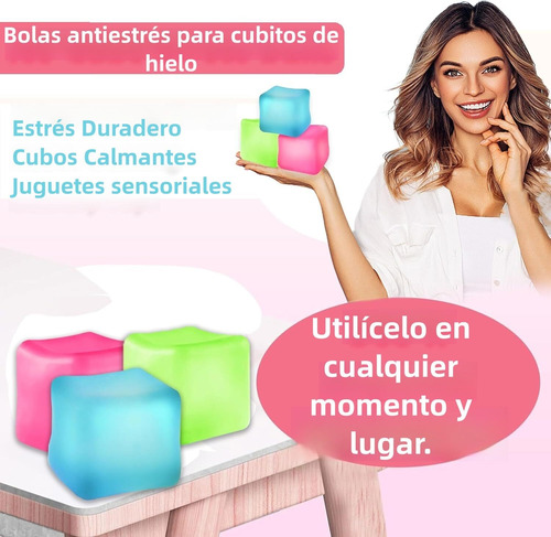 8 Cubos Sensoriales Fidget Antiestrés, Squishy Stress Ball