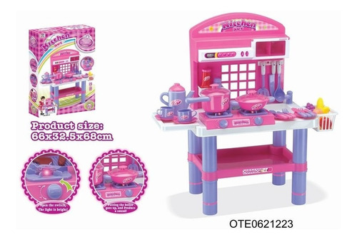 Cocina Infantil Juguete Niños 008-53 Mediana Rosada