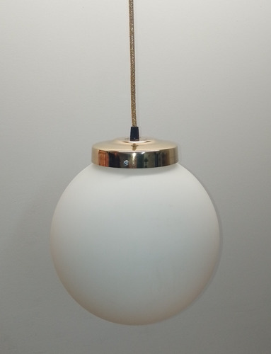 Lampara Colgante Globo Esfera Opal Mate Dorado Cobre 25cm