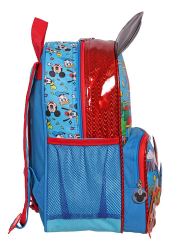 Mochila Mickey Mouse Original Ruz Kinder Con Ruedas Azul Liso