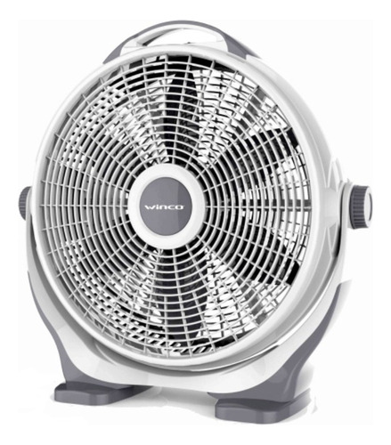 Ventilador Turbo De Piso Silencioso 20 Pulgada 90w Winco W24 Estructura Blanco Aspas Gris