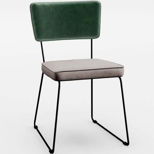 Cadeira Cozinha Sala De Jantar Allana Verde Linho Bege Cor da estrutura da cadeira Preto Desenho do tecido Liso Quantidade de cadeiras por conjunto 1