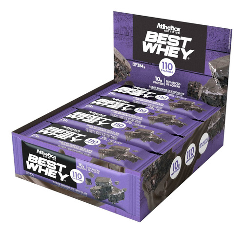 Best Whey Bar Brownie Chocolate Display 12 Unidades De 32g Sabor Brownie de Chocolate