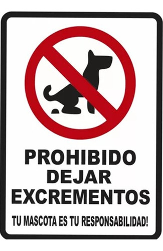 Señalizacion Metalica Prohibido Dejar Excremento Masco 30x20